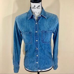 RALPH Ralph Lauren chambray button down top S